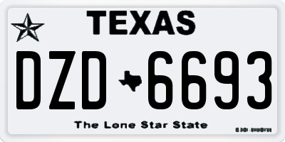 TX license plate DZD6693