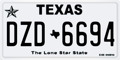 TX license plate DZD6694