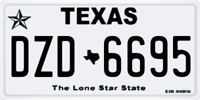TX license plate DZD6695