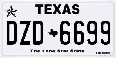 TX license plate DZD6699