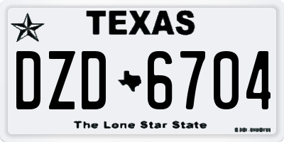 TX license plate DZD6704