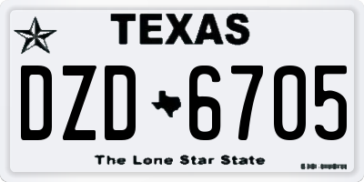 TX license plate DZD6705