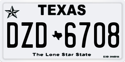 TX license plate DZD6708