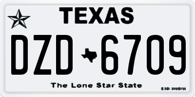 TX license plate DZD6709