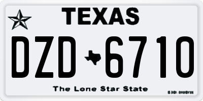 TX license plate DZD6710