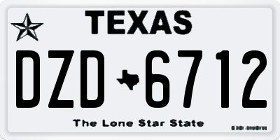 TX license plate DZD6712