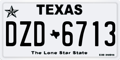 TX license plate DZD6713