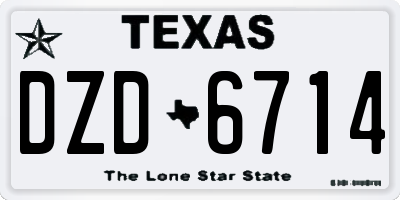 TX license plate DZD6714