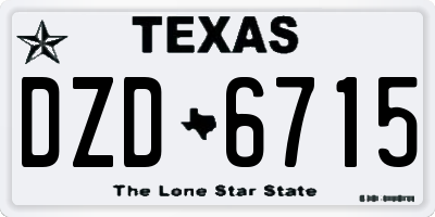 TX license plate DZD6715