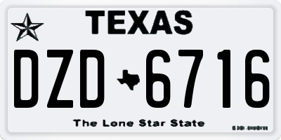 TX license plate DZD6716