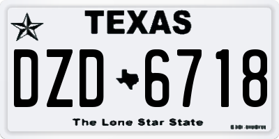 TX license plate DZD6718