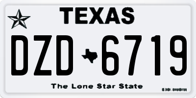 TX license plate DZD6719