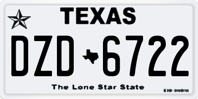 TX license plate DZD6722