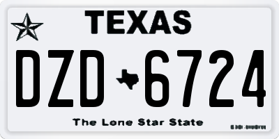 TX license plate DZD6724