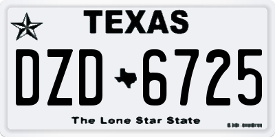 TX license plate DZD6725