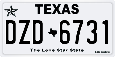 TX license plate DZD6731