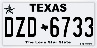 TX license plate DZD6733
