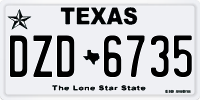 TX license plate DZD6735