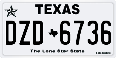 TX license plate DZD6736