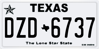TX license plate DZD6737