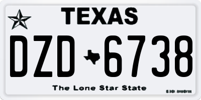 TX license plate DZD6738