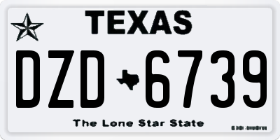 TX license plate DZD6739