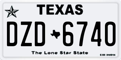 TX license plate DZD6740