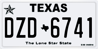 TX license plate DZD6741