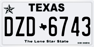 TX license plate DZD6743