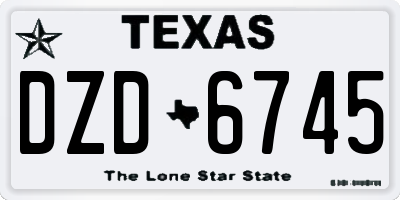 TX license plate DZD6745