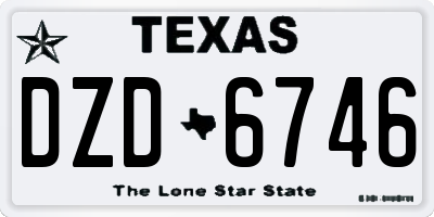 TX license plate DZD6746