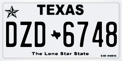 TX license plate DZD6748