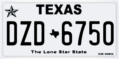 TX license plate DZD6750
