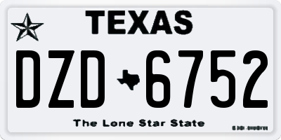 TX license plate DZD6752