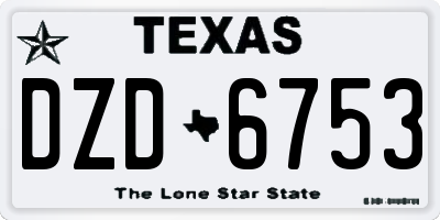 TX license plate DZD6753