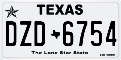 TX license plate DZD6754