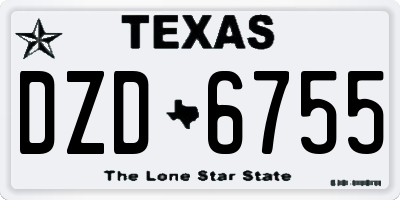 TX license plate DZD6755