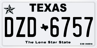 TX license plate DZD6757