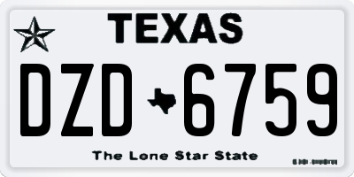 TX license plate DZD6759
