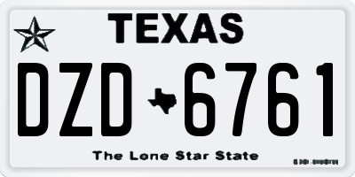 TX license plate DZD6761