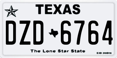 TX license plate DZD6764
