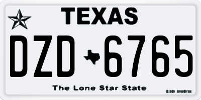 TX license plate DZD6765