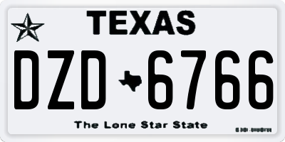 TX license plate DZD6766