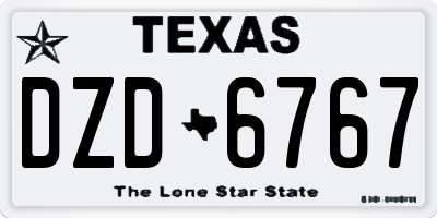 TX license plate DZD6767