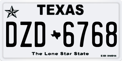 TX license plate DZD6768