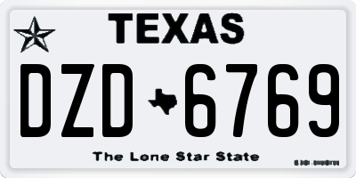 TX license plate DZD6769