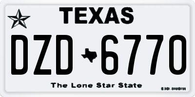TX license plate DZD6770