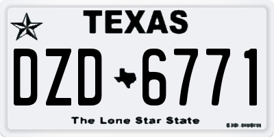 TX license plate DZD6771