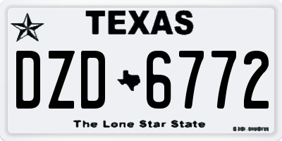 TX license plate DZD6772