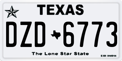 TX license plate DZD6773